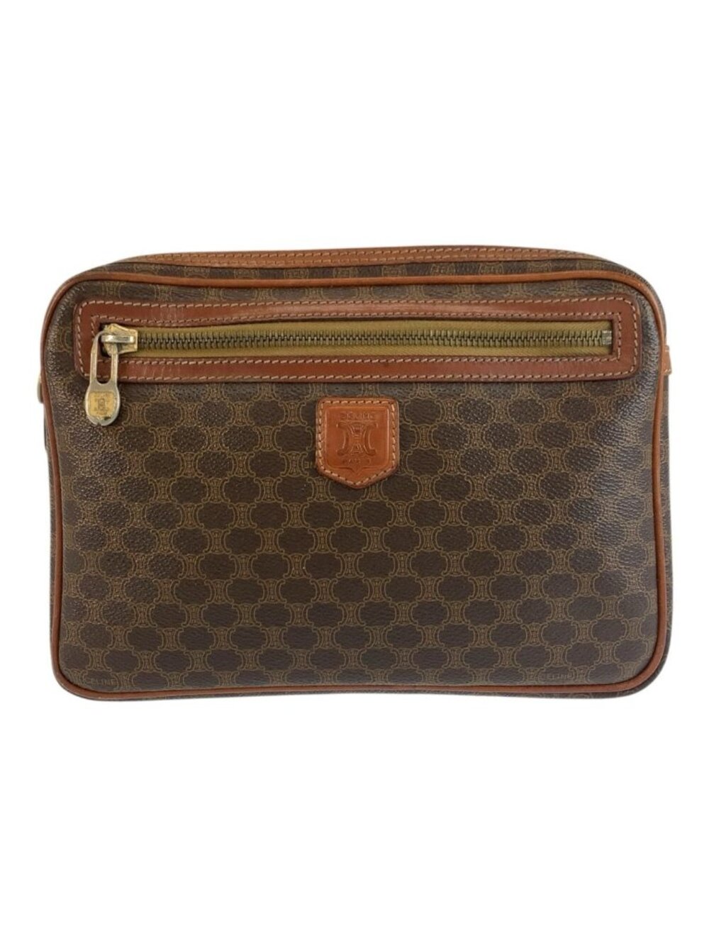 Celine Macadam Clutch Brown Gold